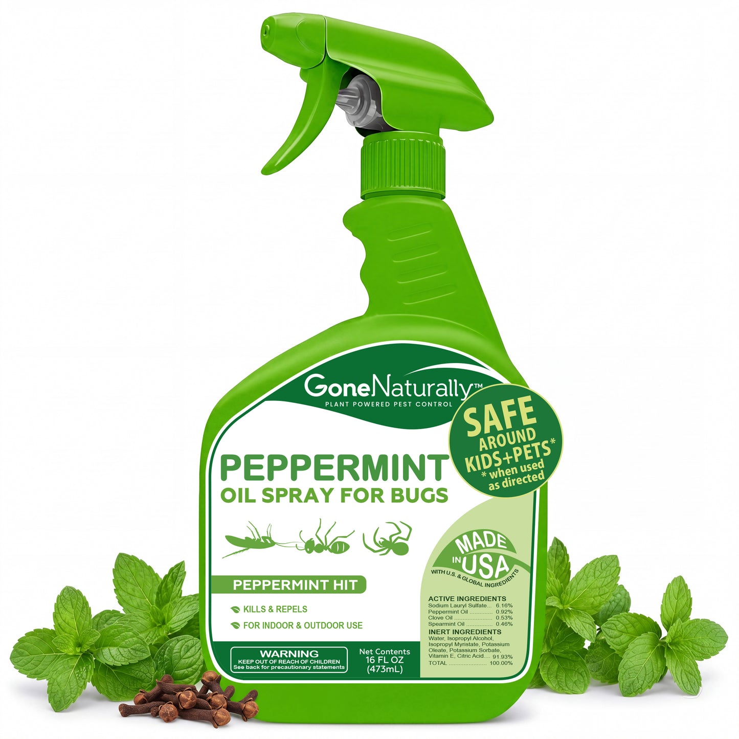 GoneNaturally Peppermint Oil Spray for Bugs (16oz.)
