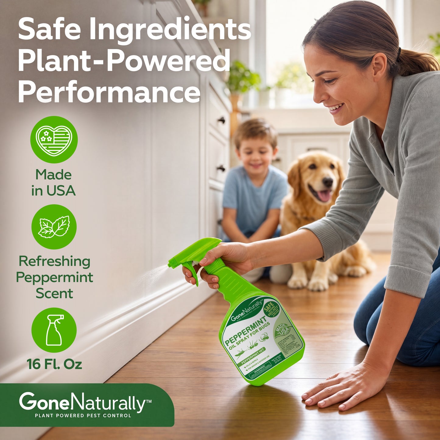 GoneNaturally Peppermint Oil Spray for Bugs (16oz.)