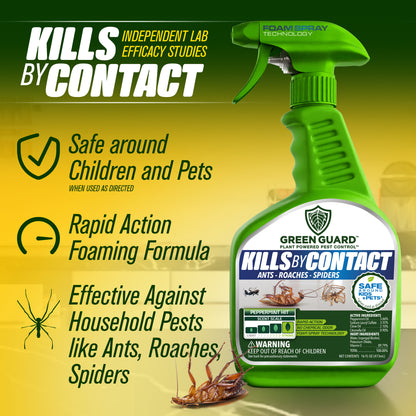 16 oz Peppermint Hit Green Guard Pest Control Spray- Safe Around Children & Pets, Kills by Contact: Ants, Roaches, Spiders & Other Crawling Insects, Indoor and Outdoor, Pleasant Scent