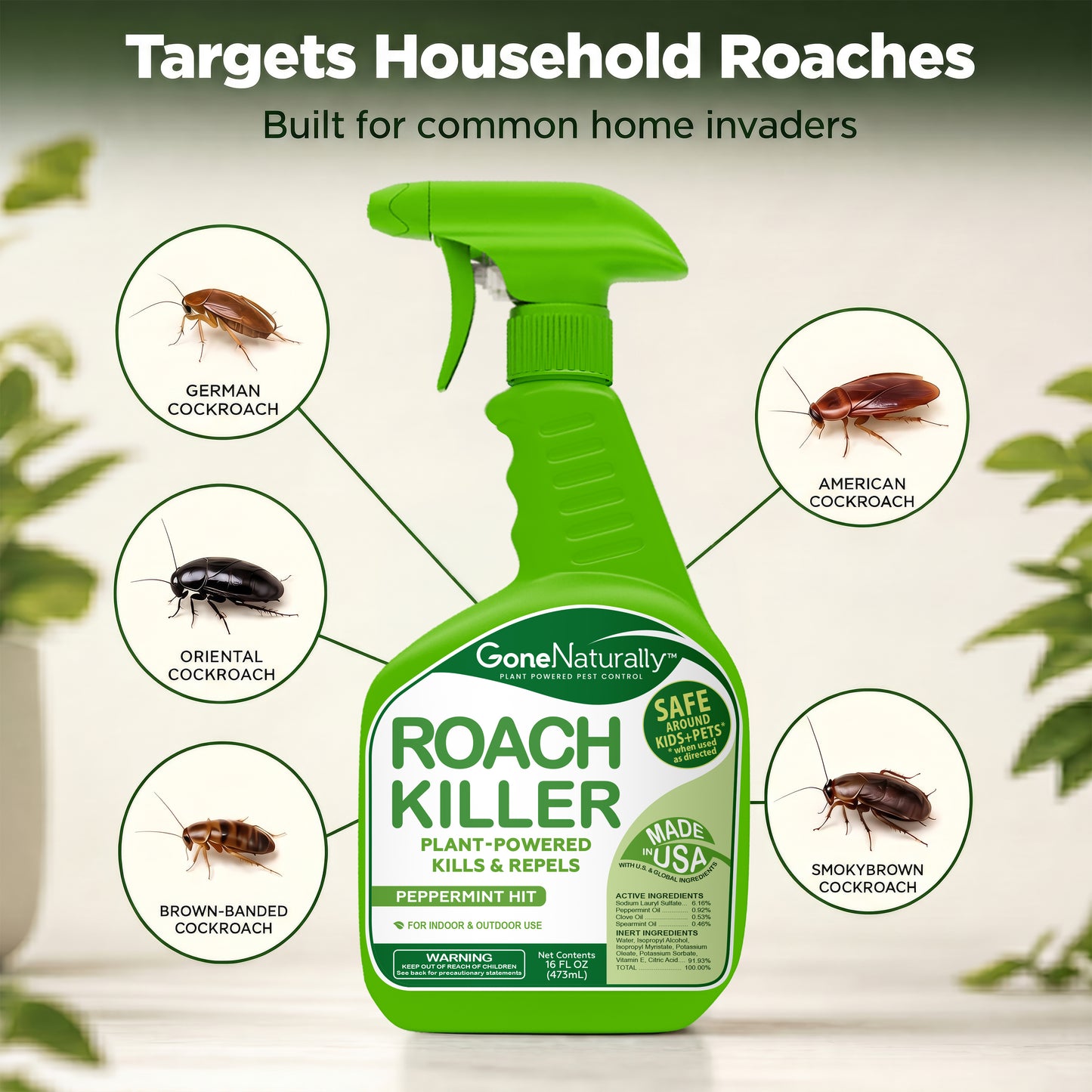 GoneNaturally Peppermint Roach Killer & Repellent. (16oz.)