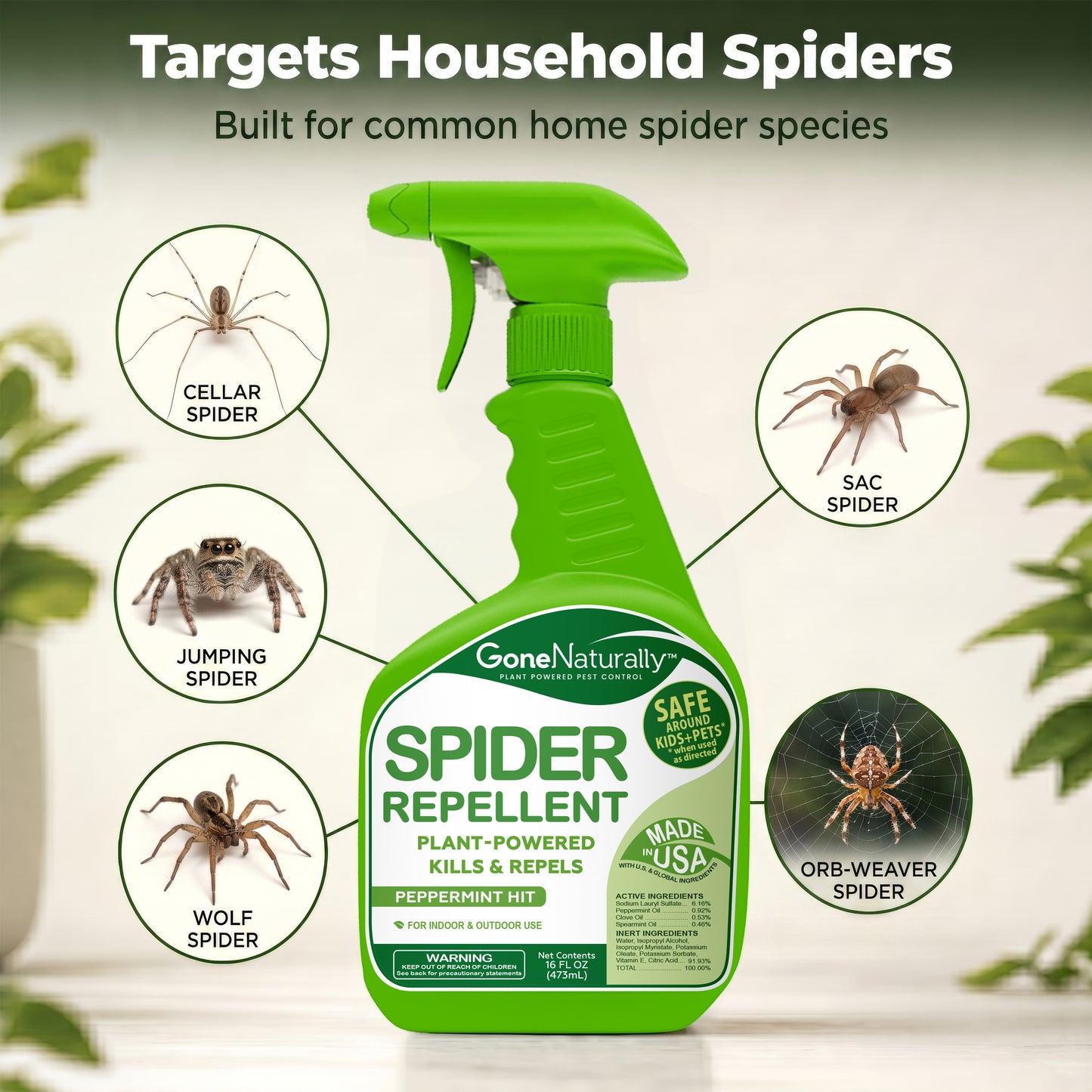 GoneNaturally Peppermint Spider Repellent. (16oz.)