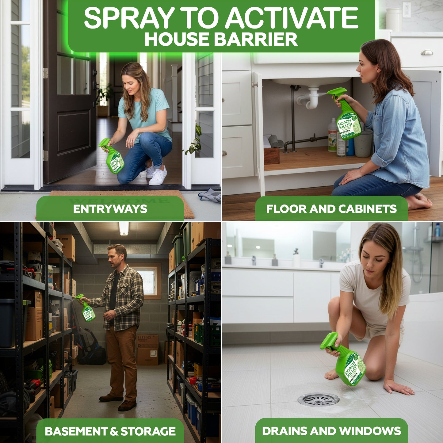 GoneNaturally Peppermint Roach Killer & Repellent. Non-toxic. 16oz.