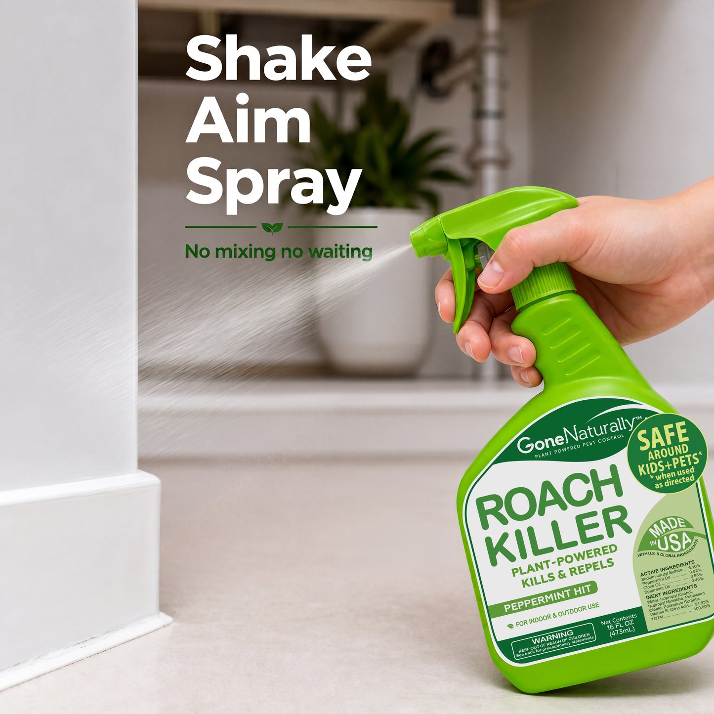 GoneNaturally Peppermint Roach Killer & Repellent. (16oz.)