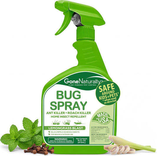 GoneNaturally Lemongrass Bug Spray for Home (16oz)