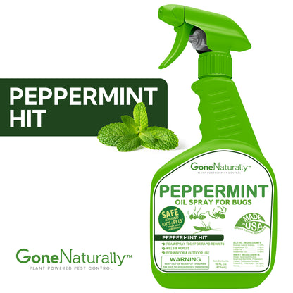 GoneNaturally Peppermint Bug Spray. Kills & repels ants, roaches, spiders, flies, mosquitoes & more. 16oz.