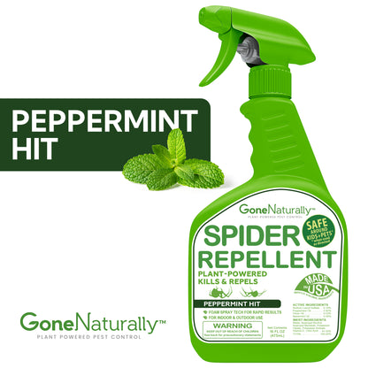GoneNaturally Peppermint Spider Repellent. Indoor/outdoor. Safe for kids & pets. Non-toxic. 16oz.